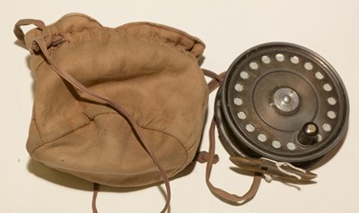 Lot 661 - Hardy St. John reel and pouch.