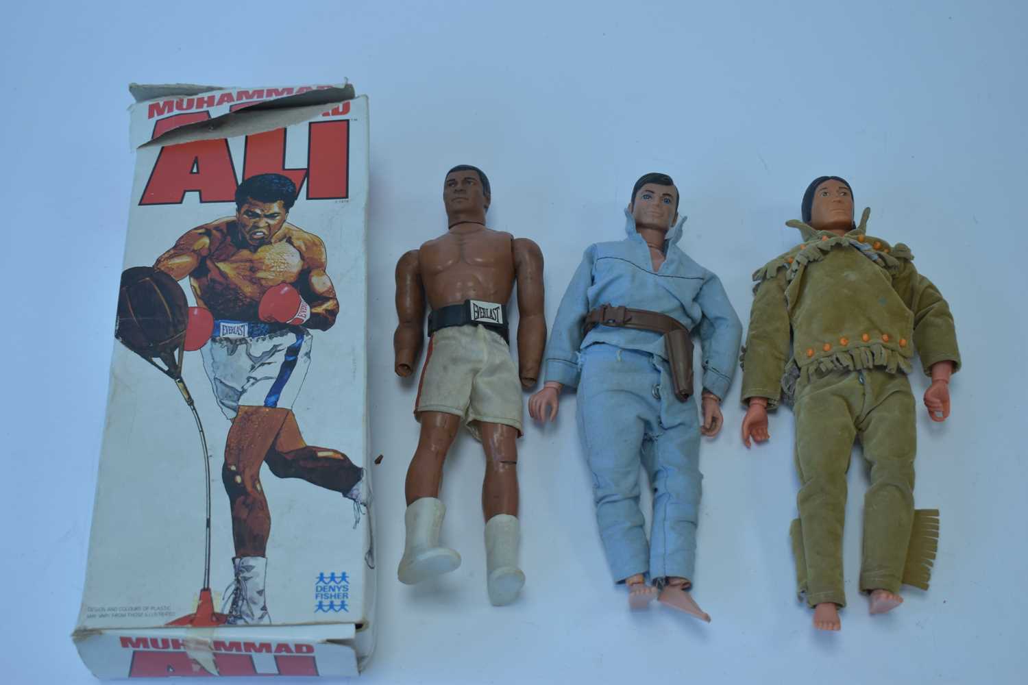 Lot 1116 - A Denys Fisher Muhammad Ali boxing toy; and 'Lone Ranger' Action Figures by Gabriel