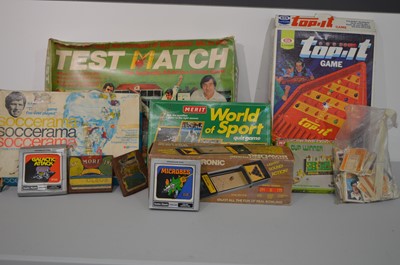 Lot 1308 - Vintage Football and Cricket boardgames, Topps football cards, etc