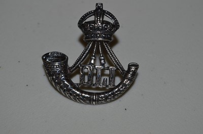 Lot 1006 - Silver Durham Light Infantry Cap badge and  Victorian OR's Glengarry badge