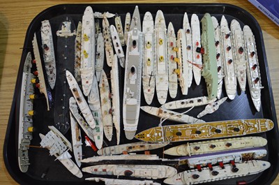 Lot 1277 - Vintage diecast metal ocean liners by Dinky, Tri-ang, Minic and others.