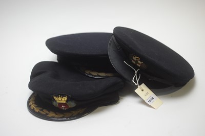 Lot 1038 - A group of three Merchant Navy hats