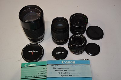 Lot 849 - Four lenses, various.
