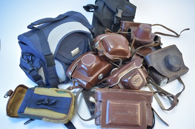 Lot 817 - Vintage leather camera cases and film bags.