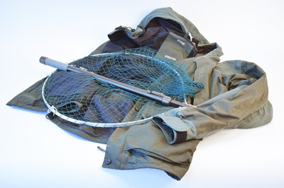 Lot 697 - Greys of Alwnick fisherman's coat; and a folding landing net.