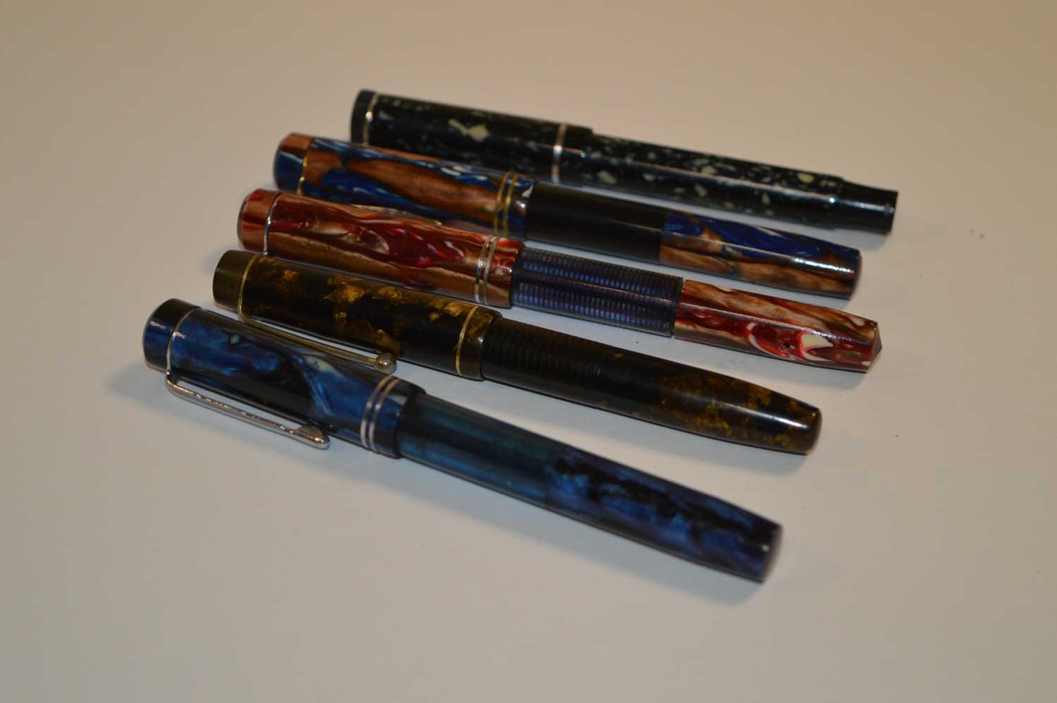 Lot 663 - Four Platignum fountain pens and another