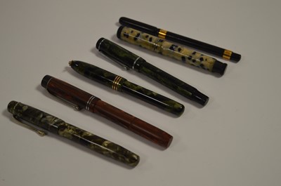 Lot 673 - Six fountain pens