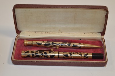 Lot 669 - Salz fountain pen and pencil, cased