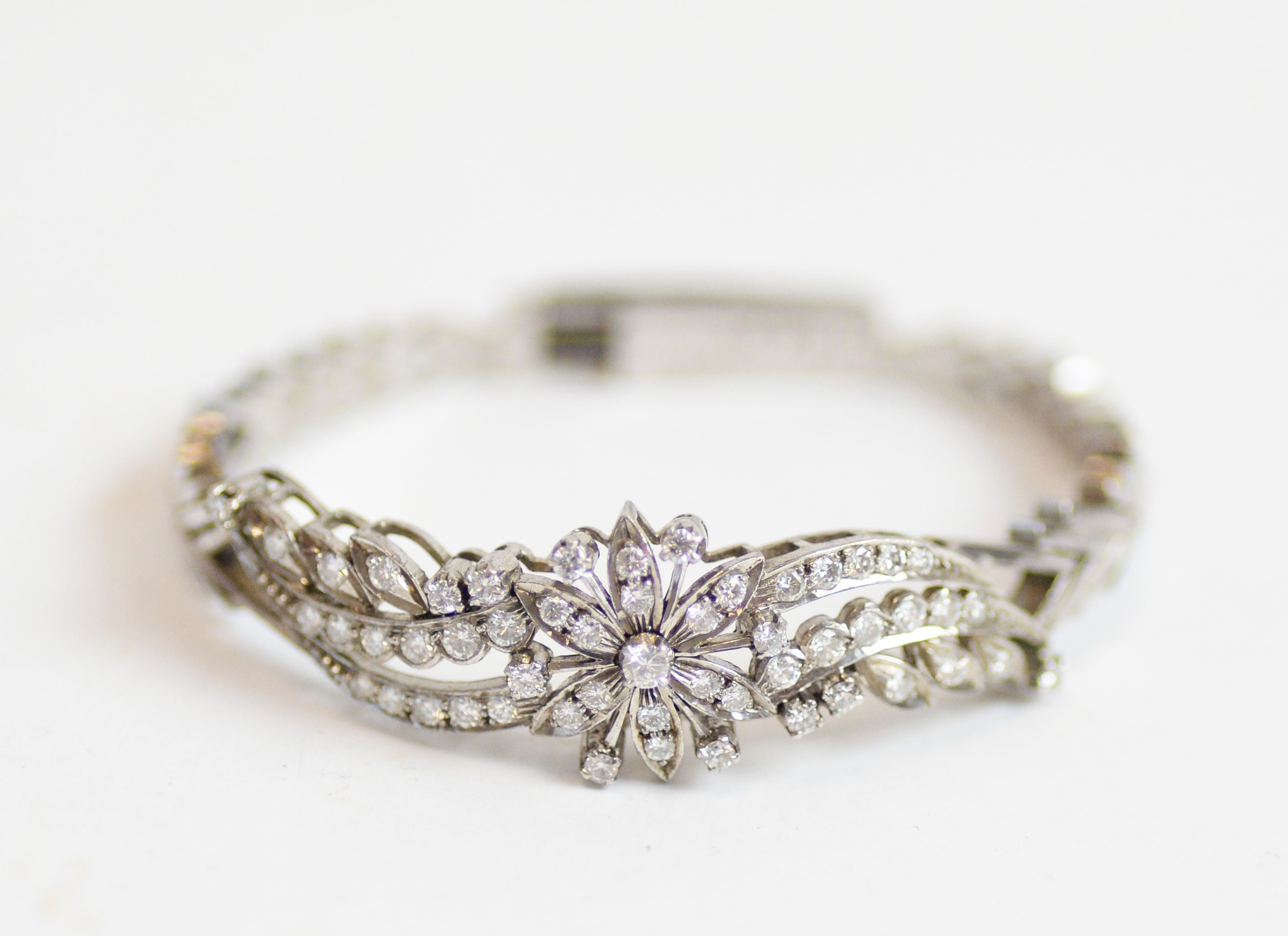 Lot 45 A diamond floral bracelet