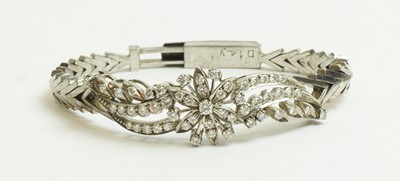 Lot 41 - A diamond floral bracelet
