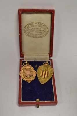 Lot 80 - Two 9ct gold Pigeon Racing fob medals