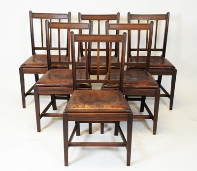 Lot 794 - Set of six George III mahogany dining chairs