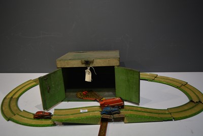 Lot 1250 - Vintage Marks Wakefield Castrol Speedway game; and Mettoy train set.