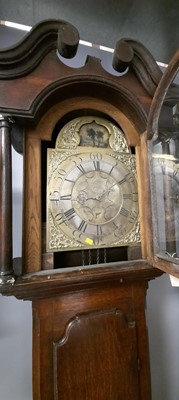 Lot 381 - Laurie, Carlisle - oak longcase clock