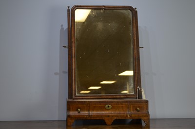 Lot 379 - George III style walnut toilet mirror