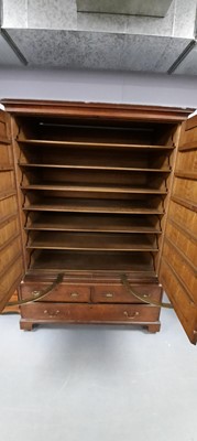 Lot 370 - Georgian oak press cupboard.