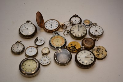 Lot 75 - Pair cased pocket watches and other watches and parts
