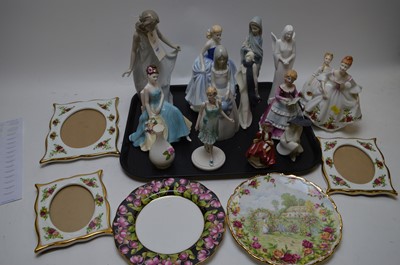 Lot 197 - Royal Albert photograph frames; Lladro, Royal Doulton and Coalport figurines and others.
