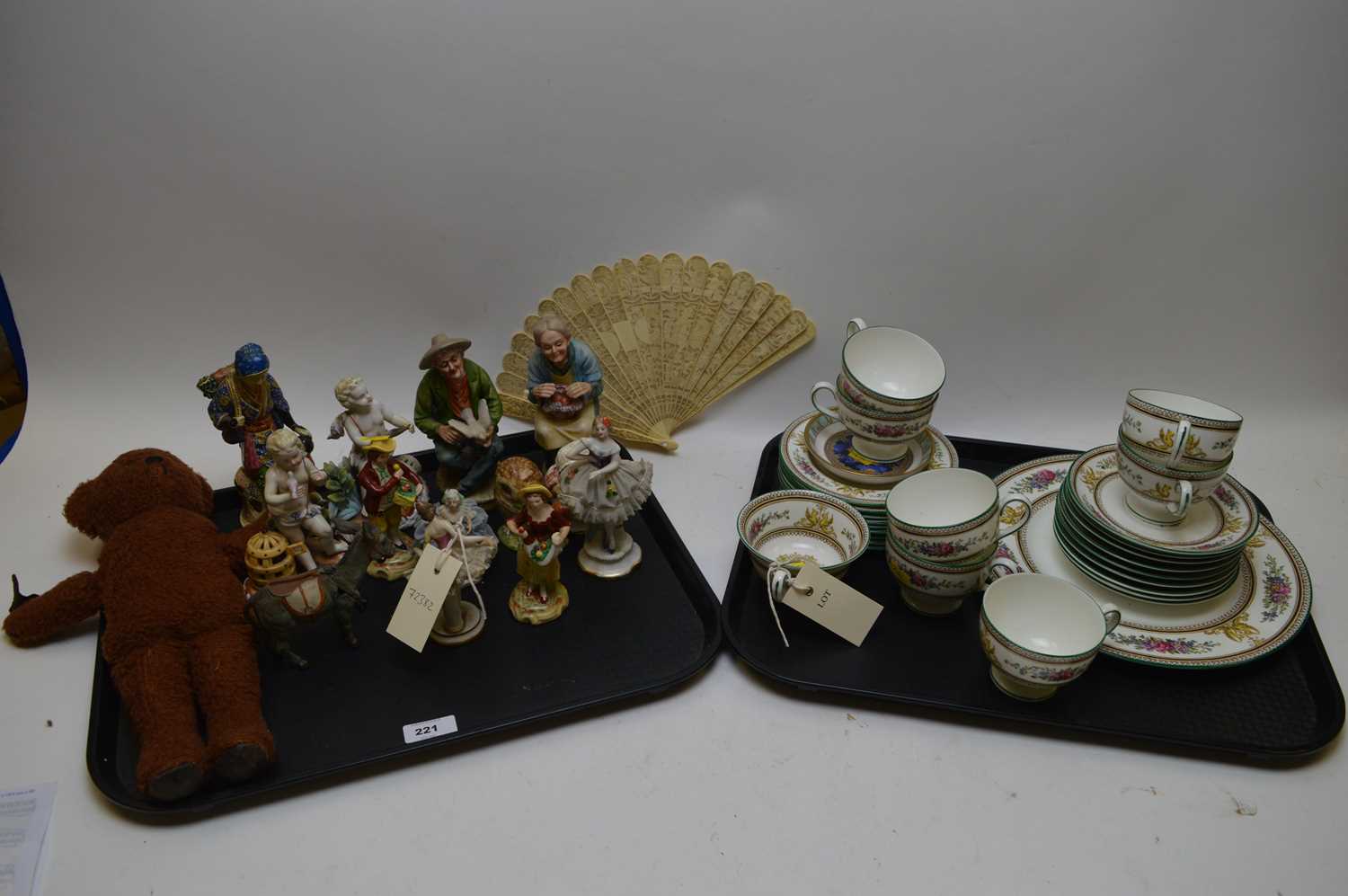 Lot 221 - Large selection of miscellaneous ceramic figures and part service.