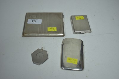 Lot 28 - Silver cases and cigar cutter