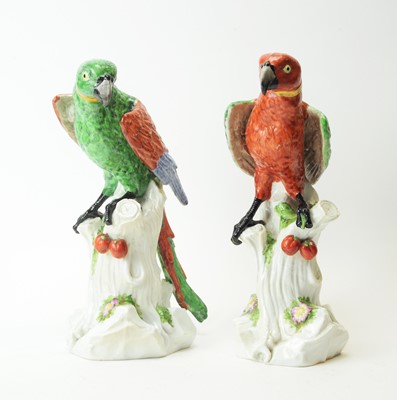 Lot 645 - Pair Continental parrots