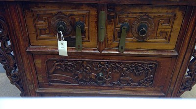 Lot 565 - Late 19th/early 20th C Chinese altar table.