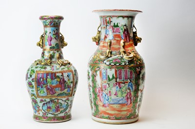 Lot 588 - two Cantonese vases