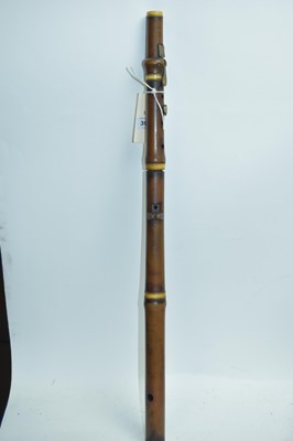 Lot 391 - Three-piece boxwood flute.