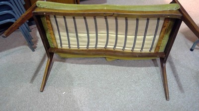 Lot 74 - Mid Century teak settee and two armchairs
