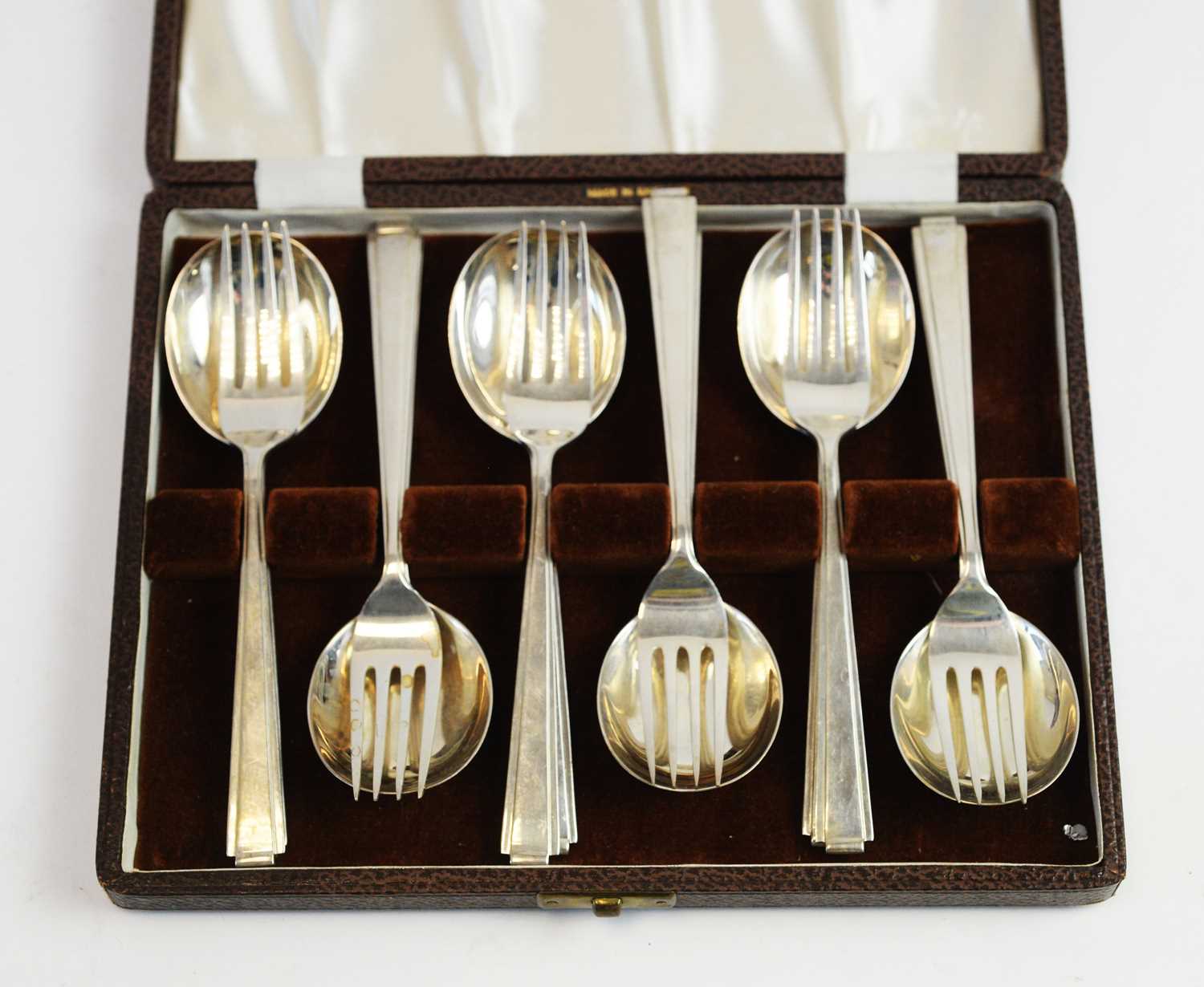 Lot 101 Set of six silver spoons and forks