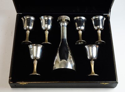 Lot 102 - House of Lawrian decanter and goblet set