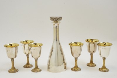 Lot 102 - House of Lawrian decanter and goblet set