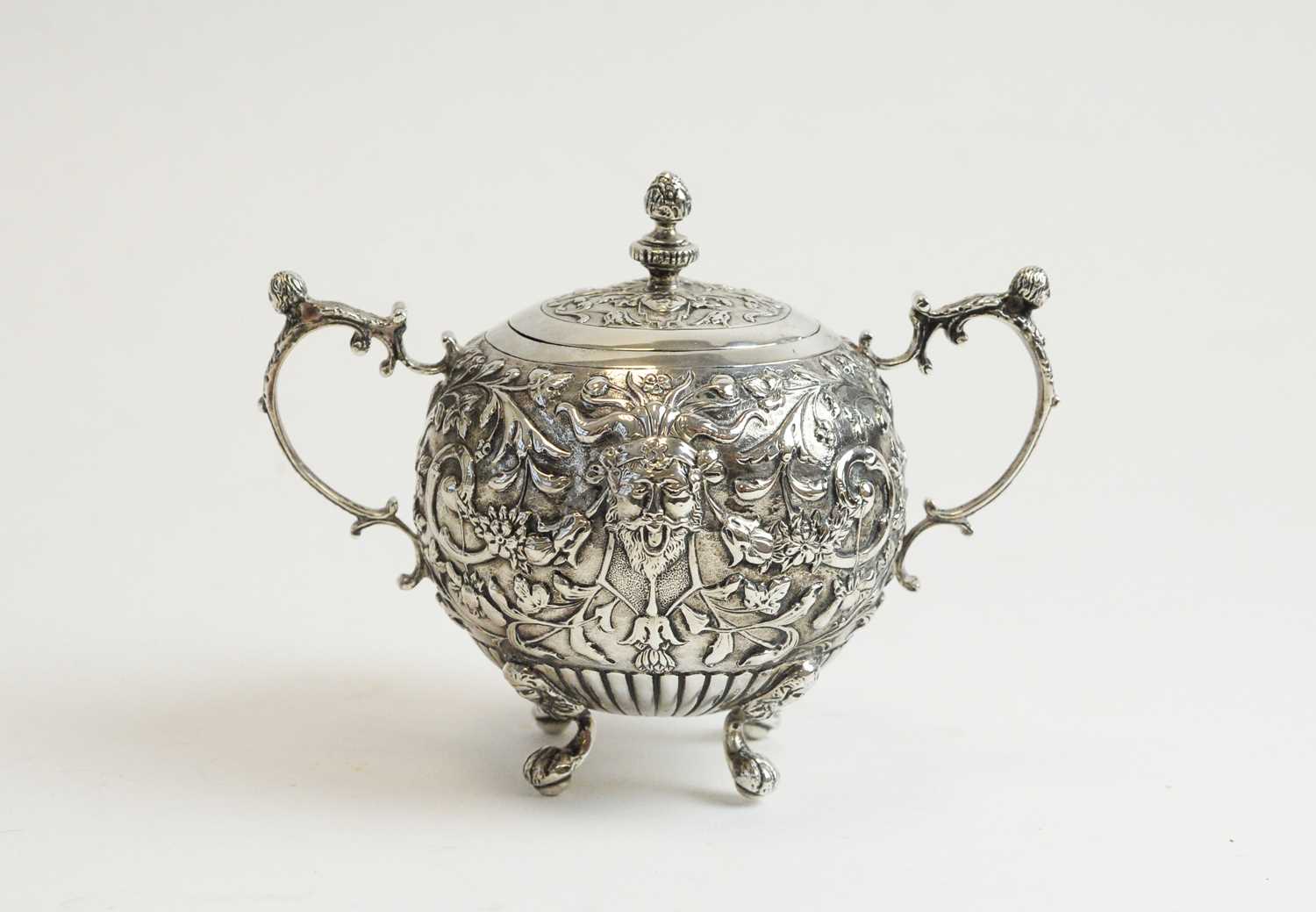Lot 66 - Dutch silver two handled covered sugar bowl