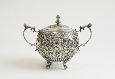 Lot 66 - Dutch silver two handled covered sugar bowl