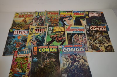 Lot 1338 - The Savage Sword of Conan; and other comics magazines.