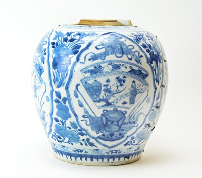 Lot 589 - Kangxi blue and white ginger jar.