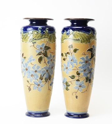 Lot 635 - Pair Doulton Slaters patent vases.