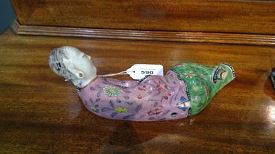 Lot 590 - Pair of Chinese wall hanging figures