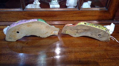 Lot 590 - Pair of Chinese wall hanging figures