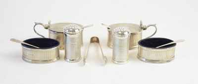 Lot 174 - A silver cased condiment set, by Docker & Burn Ltd