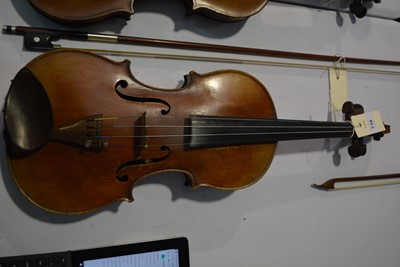 Lot 718 - Continental Stradivari style violin La Salle bow and case