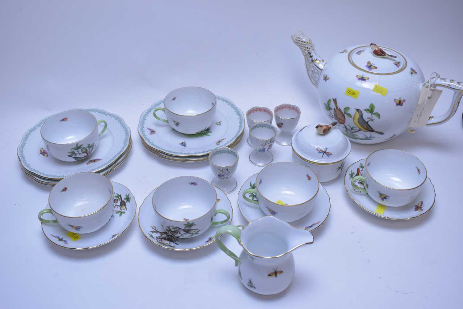 Lot 217 - Herend teapot, teacups and other items.