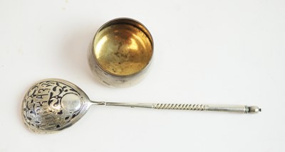 Lot 179 - Russian silver spoon and table salt