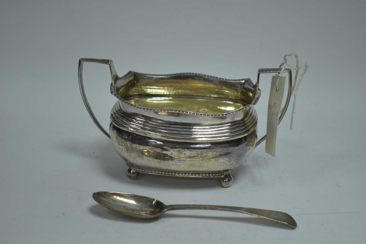 Lot 18 - A Georgian silver two handled sugar bowl