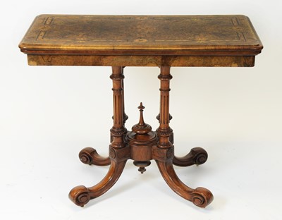 Lot 894 - Victorian walnut card table