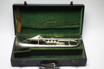 Lot 669 - Antoine Courtois long model cornet cased