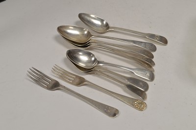 Lot 99 - A selection of silver spoons and a fork