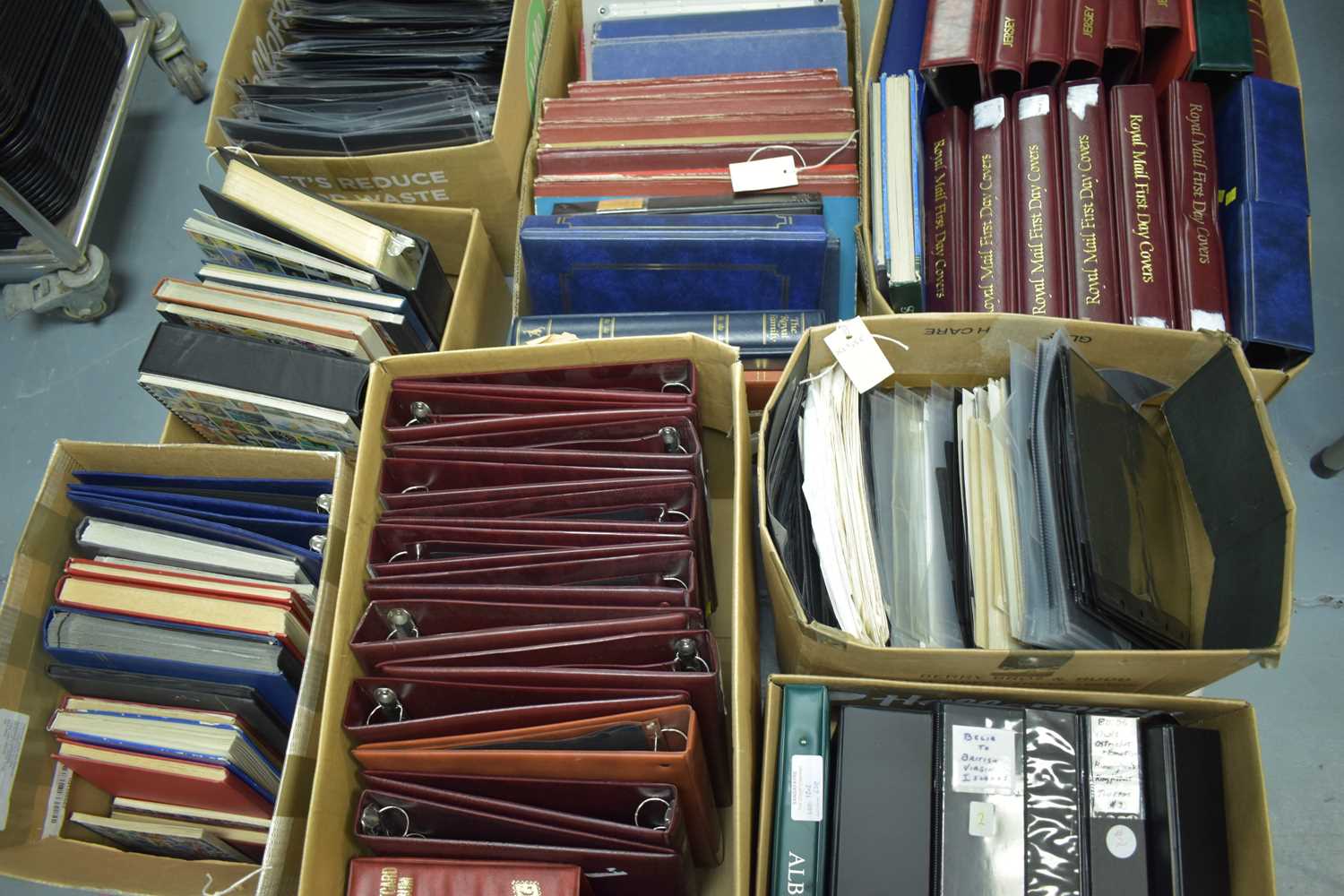 Lot 282 - A selection of stamp folders and stock books.
