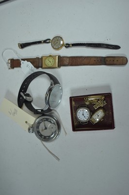 Lot 92 - Three gold cased watches and others