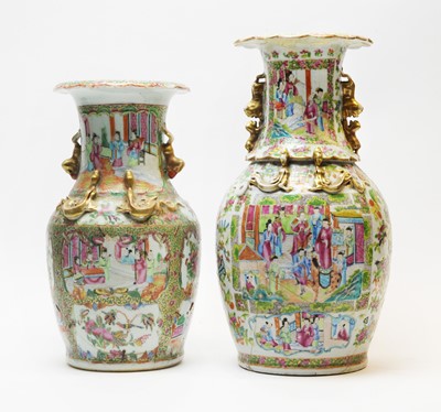 Lot 595 - Canton vase and another